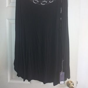 Black Mock Poncho Top